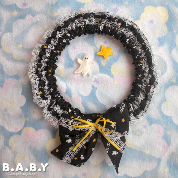 画像1: Halloween Cloth Wreath (1)