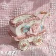 画像1: Baby Carriage Rose Spaghetti Lace Figurine (1)