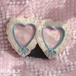 画像1: Pink & Blue Lace Heart Photo Frame (1)