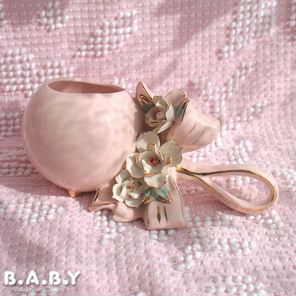 画像1: Pink & Gold Romantic  Rattle Planter (1)