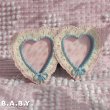 画像2: Pink & Blue Lace Heart Photo Frame (2)