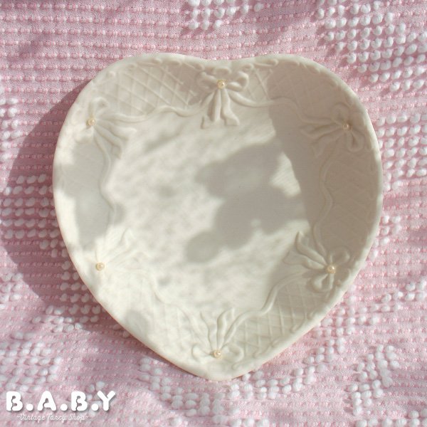 画像1: Pearl Ribbon Heart Bowl (1)