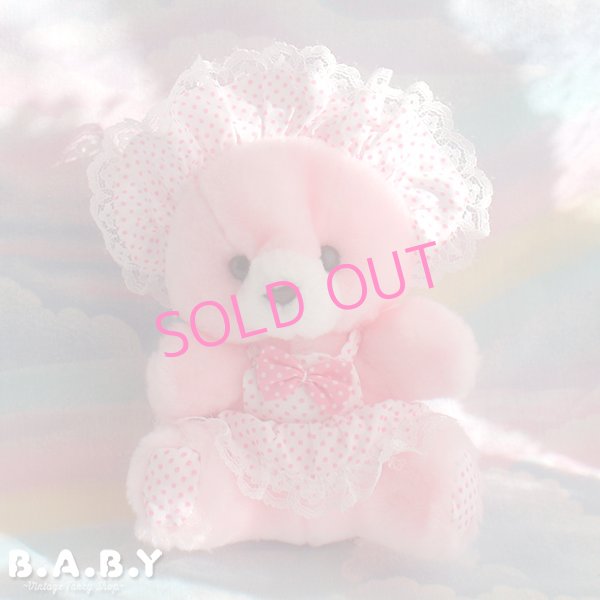 画像1: Dot Bonnet & Dress Pink Bear (1)