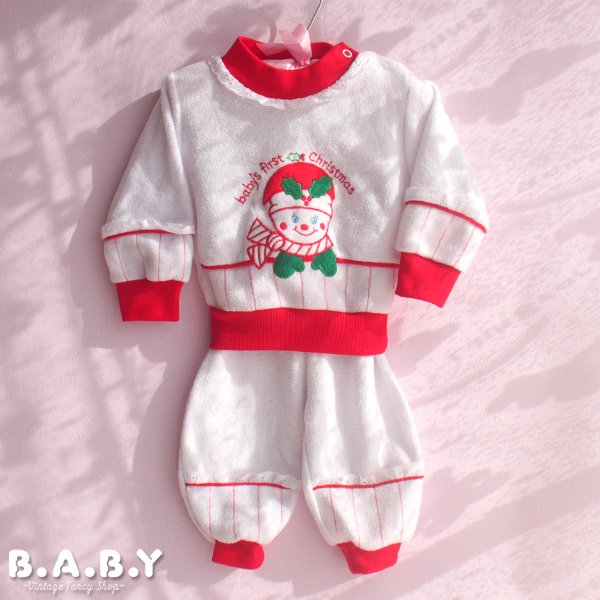 画像1: 〔70サイズ / 6-9ヶ月〕Baby's First Christmas SweatShirt & Pants (1)