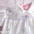 画像2: 〔60サイズ / 3-6ヶ月〕White & Lavender Heart Dress (2)