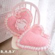 画像6: Pink Heart Ruffle Crochet Pillow  (6)