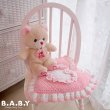 画像7: Pink Heart Ruffle Crochet Pillow  (7)