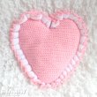 画像4: Pink Heart Ruffle Crochet Pillow  (4)