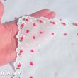 画像3: Valentine Cotton Hanky / Scalloped Flower Heart (3)