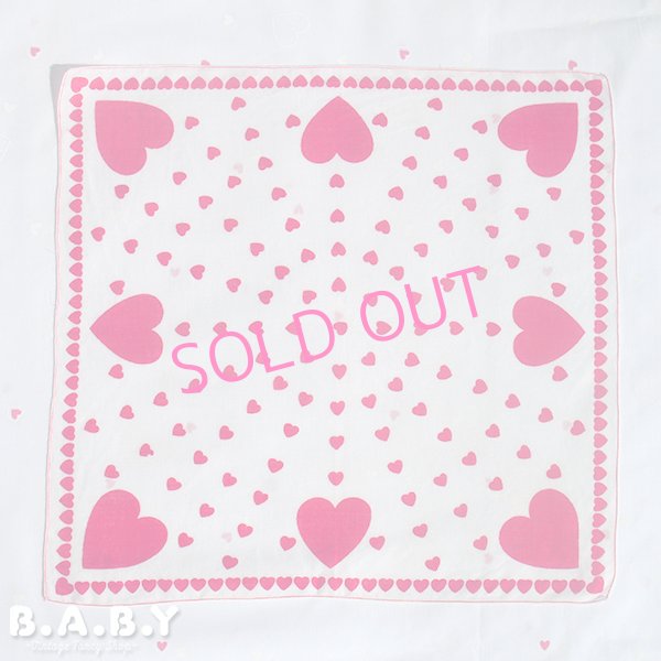 画像1: Valentine Cotton Hanky / Circle Heart (1)