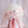 画像3: Large Doll Hat Bonnet With Lace Ruffles & Flowers (3)