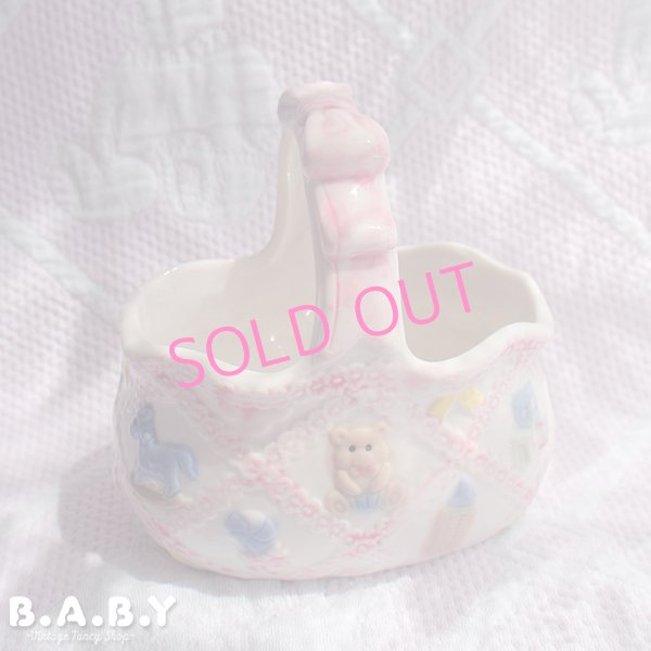 画像1: Baby Parade Pink Ceramic Basket (1)