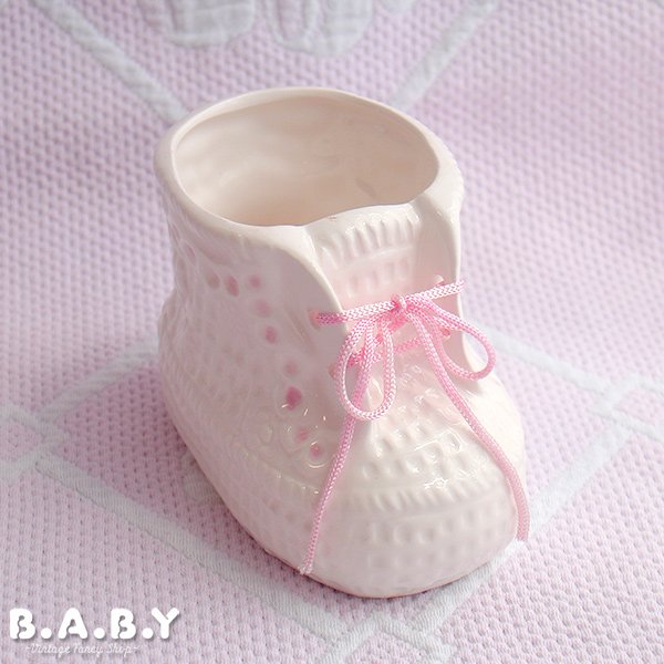 画像1: Frill Pink Baby Bootie Planter (1)