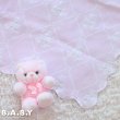 画像1: Pink × White Baby Bear Blanket (1)