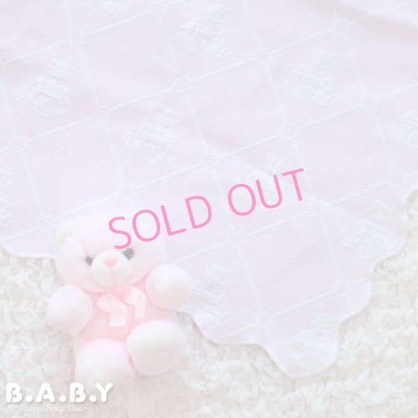 画像1: Pink × White Baby Bear Blanket (1)