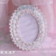 画像2: Ruffle Whipped Cream Oval Photo Frame (2)