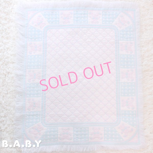 画像4: Pink Blue Bear Afghan Blanket (4)