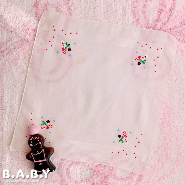 画像1: Christmas Cotton Hanky / Needlework 4 Snowman (1)