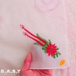 画像2: Christmas Cotton Hanky / Needlework Red Candle (2)
