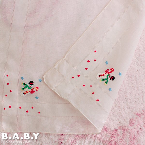 画像3: Christmas Cotton Hanky / Needlework 4 Snowman (3)