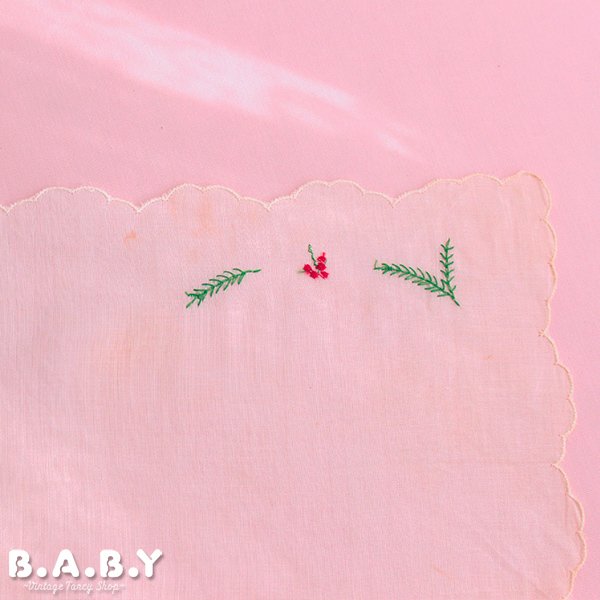 画像4: Christmas Cooton Hanky / Scallop Needlework Holly Candle (4)